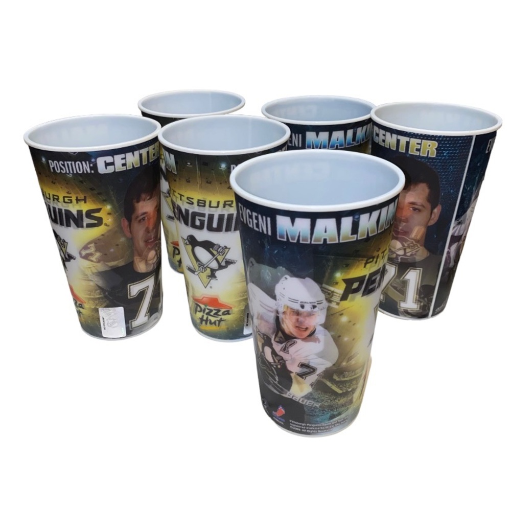 2009 Pizza Hut Penguins 6x Cups Evgeni Malkin Souvenirs - Picture 3 of 4